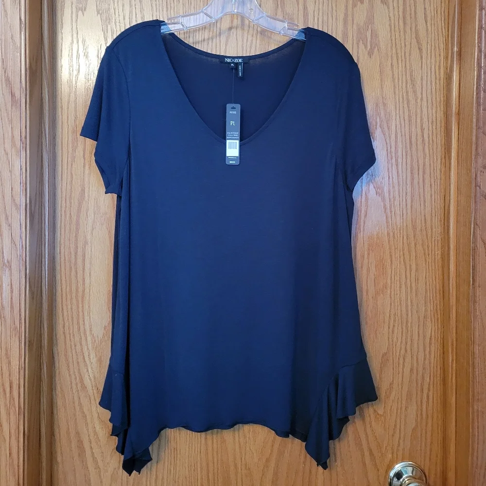 Nic & Zoe Boardwalk Ruffle Hem Top - Picture 2 of 12